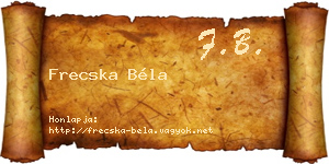 Frecska Béla névjegykártya