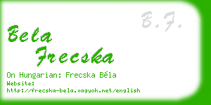 bela frecska business card
