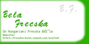 bela frecska business card